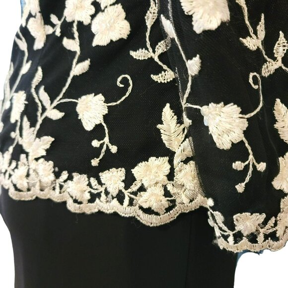 Davids Bridal Dress Black and White Floral Formal Long Mother Prom Size 6 JJ1677 - Picture 10 of 16